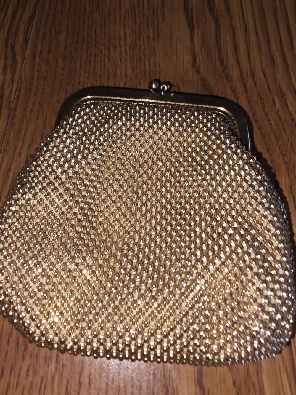 Vintage Whiting & Davis Gold Mesh Coin Purse Evening Bag Made in USA